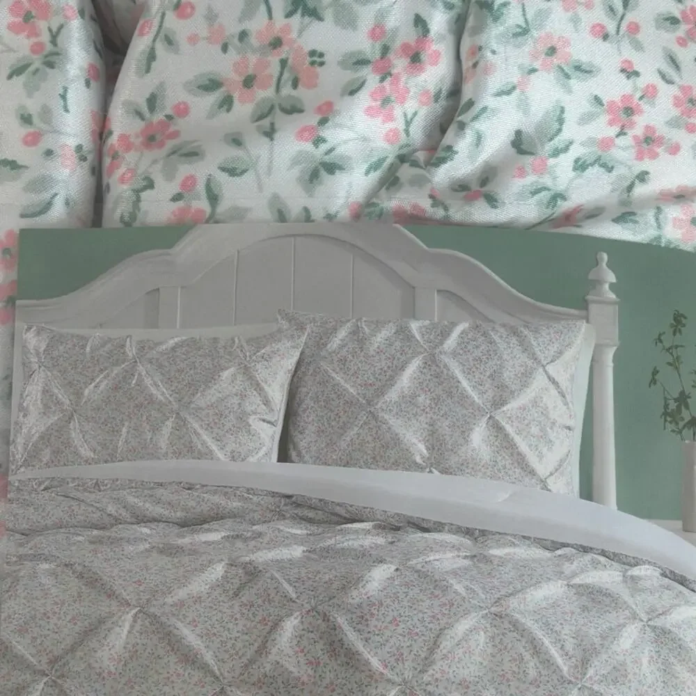 Tierney Pink Twin XL Satin Pintuck Comforter Set New NWT